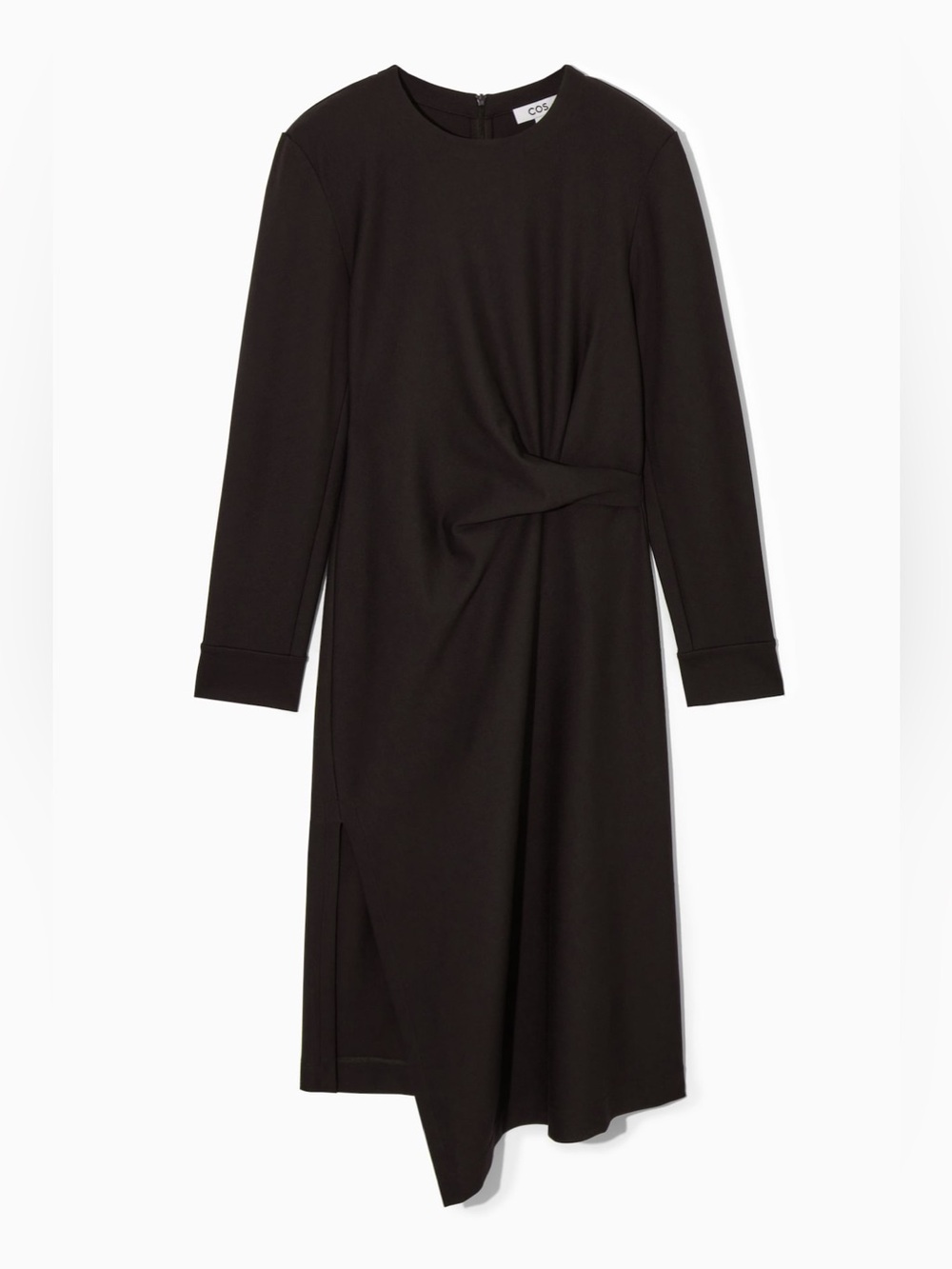 COS NWT Power-Shoulder Midi Dress dark brown size M